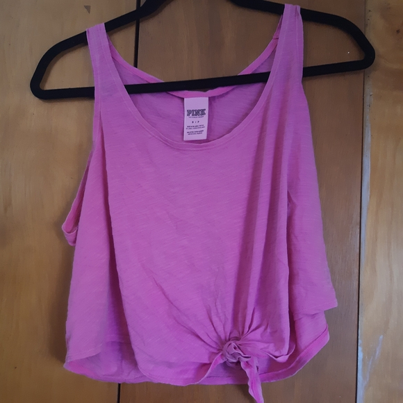 Victoria Secret PINK Sleeveless Knot-Front Loose Crop Top - Picture 1 of 4